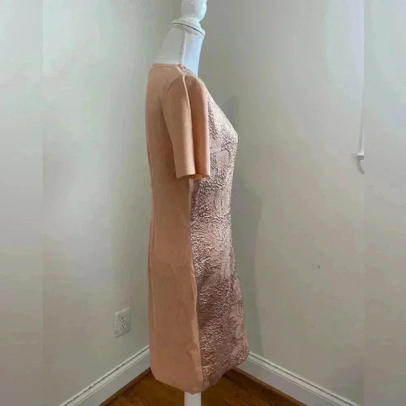Tory Burch Peach Floral Clouque Front Sweater Dress Sz Small - Picture 6 of 11